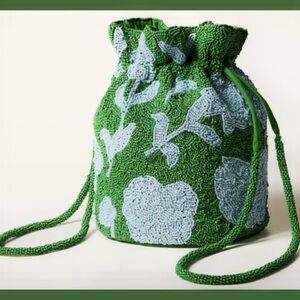 Kate Spade NY x Target Blue/Green Nicely Beaded Classic Drawstring Bucket Bag